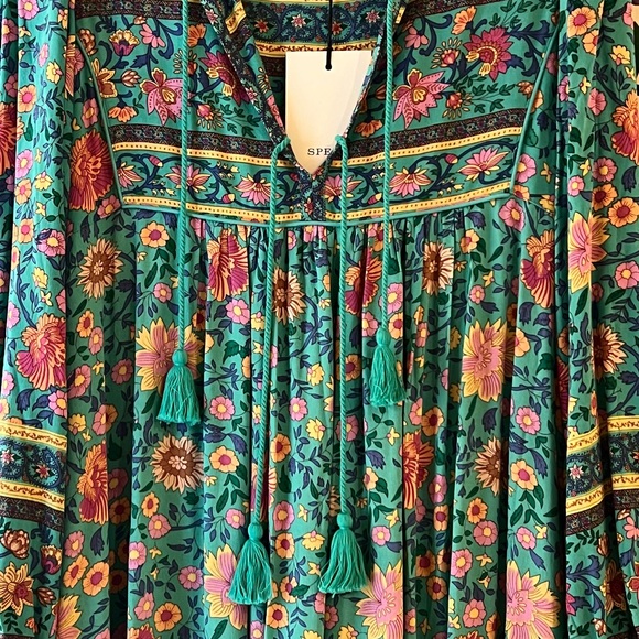 πΊπHPππΊ NWT Spell & The Gypsy Folk Town Boho Midi Dress - Picture 12 of 16